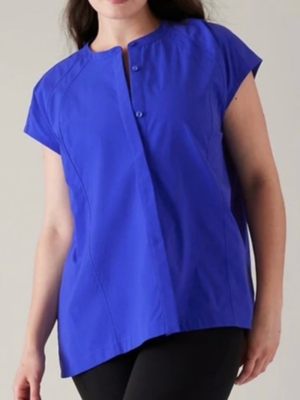 Athleta Performance Poplin Popover Lazurite Blue top
